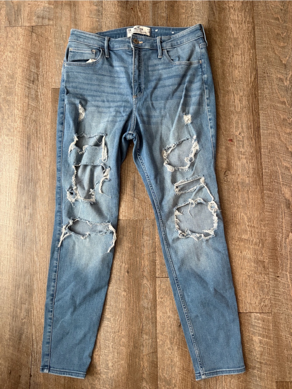 Hollister Light Blue Distressed Ripped Jeans